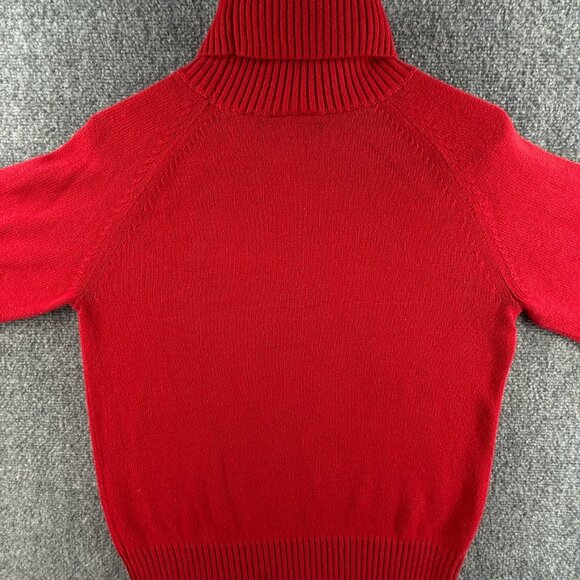 Ralph Lauren Polo Jeans Women Flag Sweater Red XL Turtleneck Knit Pullover USA - Picture 16 of 16